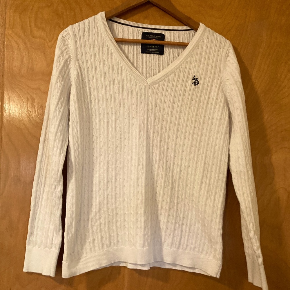 Creamy White US Polo Association Sweater, sz XL